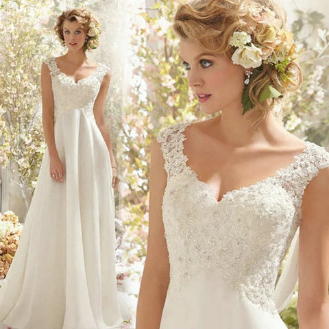 Vestidos de novia para la playa, elegantes vestidos de sirena de gasa con apliques de encaje y doble hombro para mujer, sexys vestidos de novia sin espalda