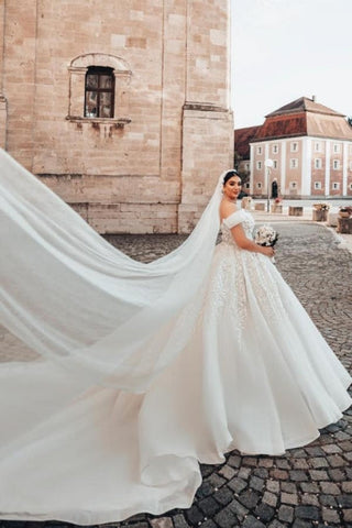 Preciosos vestidos de novia largos de corte A, sin mangas y con hombros descubiertos, adornados con encaje.