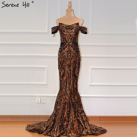 Robe de bal sirène noire sexy à paillettes, sans manches, en solde, 2025, luxueuse et sexy, LA60935 
