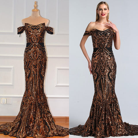 Robe de bal sirène noire sexy à paillettes, sans manches, en solde, 2025, luxueuse et sexy, LA60935 