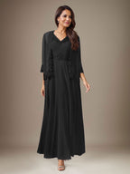 Robe prune trapèze en mousseline à sequins 