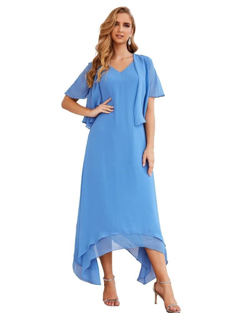 Vestidos de chifón de talla grande para la madre de la novia con chaqueta, vestidos formales para boda SY28073 