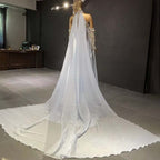 Blue Luxury Halter Cape Evening Dresses Gowns 2025 Beaded A-Line High-end For Women Party LA71522