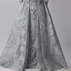 Blue Muslim Beading Mermaid Lace  Crystal Design Evening Dresses 2025 Dubai Luxury  Plush Size Evening Gowns LA70424