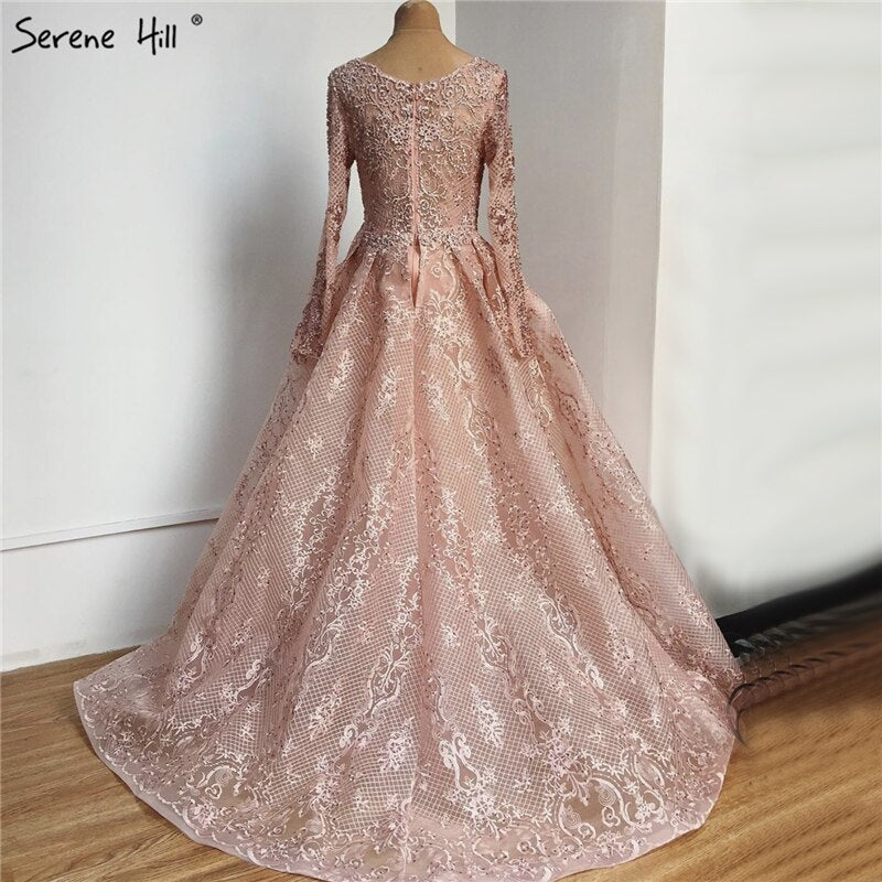 Blue Muslim Beading Mermaid Lace  Crystal Design Evening Dresses 2025 Dubai Luxury  Plush Size Evening Gowns LA70424