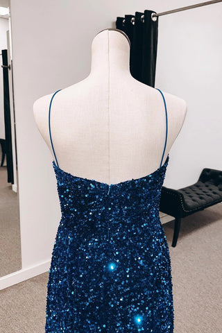 Vestidos de fiesta con aberturas y tirantes finos VMP146