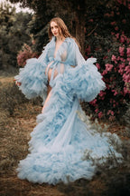 Vestido de maternidad de tul para sesión de fotos