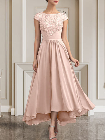 A-line Scoop Floor-Length Lace Chiffon Mother of the Bride Dress With Sequins