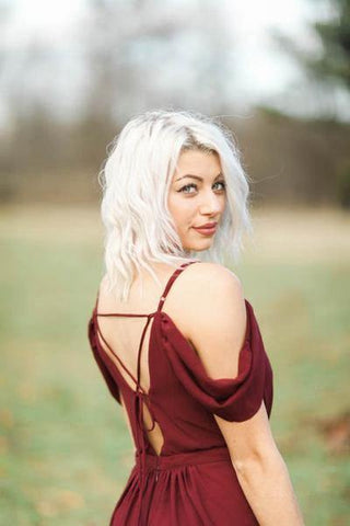 Burgundy Chiffon A-line Long Bridesmaid Dresses, Wedding Party Dress