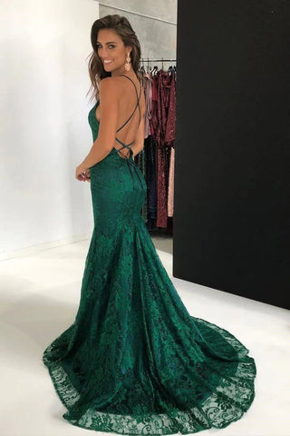 Robes de bal bordeaux sirène en dentelle à col V et traîne, robes de soirée