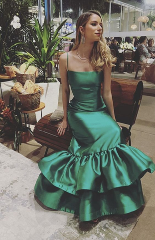 Nouvelle robe de bal verte, robe de soirée longue, référence Y5455