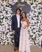 Vestido de novia blanco de corte A con tirantes finos, elegante y glamuroso, vestido de novia blanco Y4362