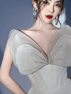 Vestido de fiesta único, estilo princesa, sin tirantes, corto, para baile de graduación Y2900