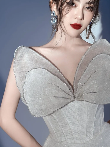 Vestido de fiesta único, estilo princesa, sin tirantes, corto, para baile de graduación Y2900