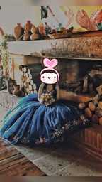 Robe de quinceañera bleu marine de luxe, robe de 16 ans, robe de bal chic Y4922