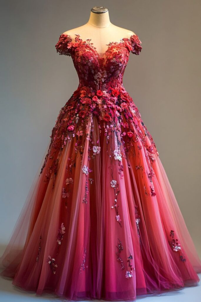 Robe de bal rose poudré à épaules dénudées et applications de tulle, robe de soirée formelle Y8383