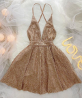 Robe de soirée sexy à sequins avec décolleté plongeant en V, robe de bal d'anniversaire Y2999