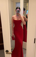 Charming Strapless Mermaid Long Evening Dress Formal Gown Y2148