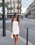 Vestido corto blanco sin tirantes para mujer, vestido corto blanco para fiesta de bienvenida Y1999