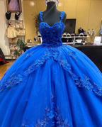 Impresionante vestido de princesa azul real, vestido de gala azul real para quinceañera Y825
