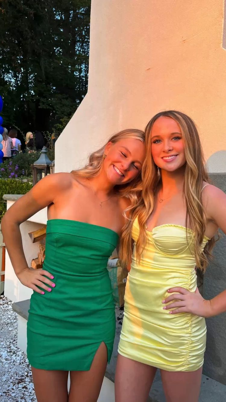 Cute Yellow Dress Yellow Mini Homecoming Dress Y2240