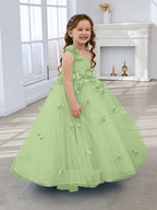 Vestido de princesa/vestido de tul hasta el suelo para niña de las flores 
