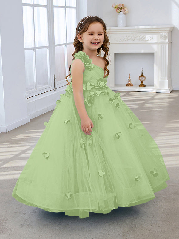 Vestido de princesa/vestido de tul hasta el suelo para niña de las flores 