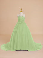 Vestido de princesa/vestido de princesa con cola de tul para niña de las flores 