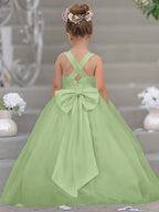 Robe de demoiselle d'honneur intemporelle en satin et tulle, coupe trapèze, sans manches 