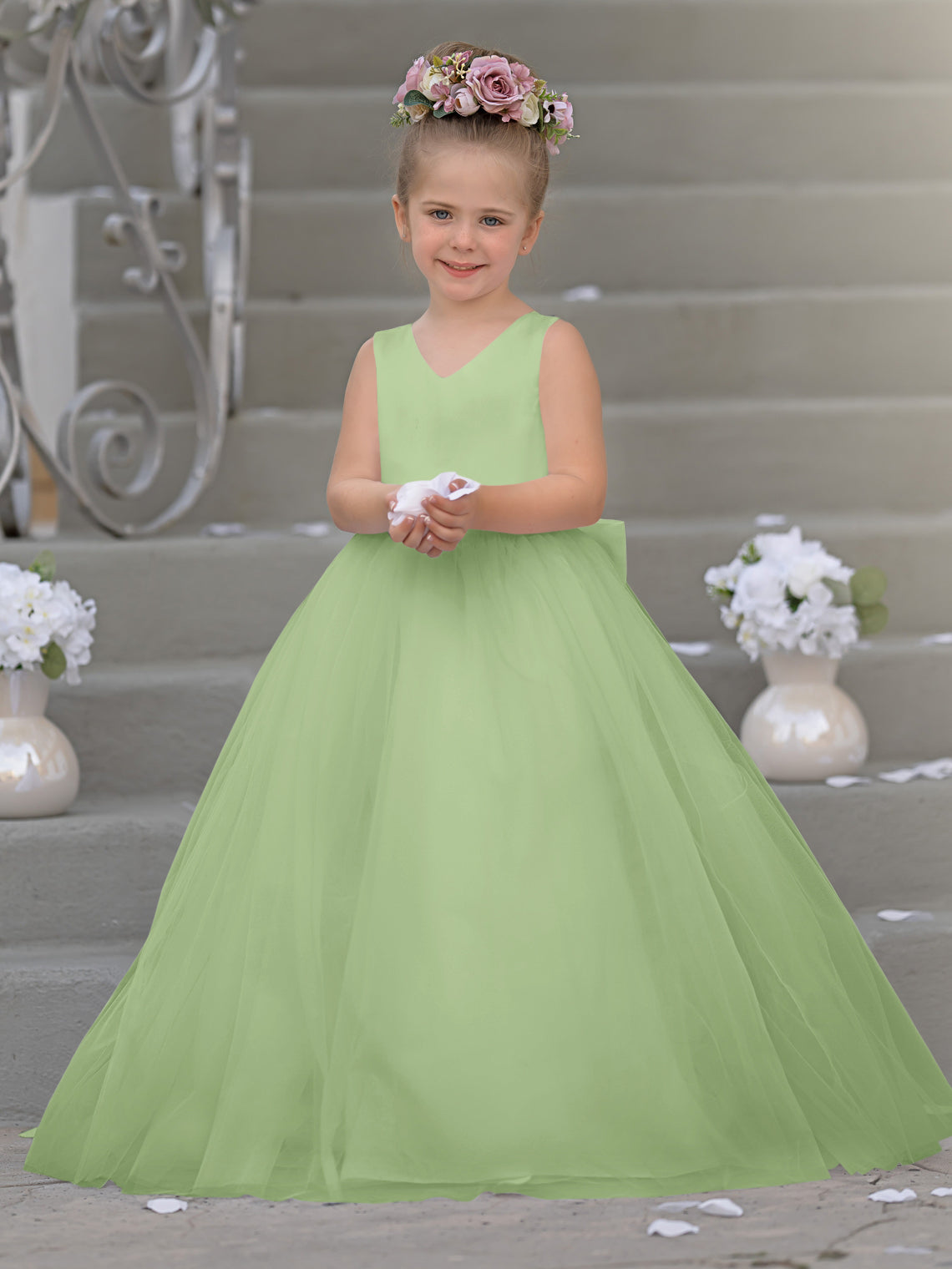 Robe de demoiselle d'honneur intemporelle en satin et tulle, coupe trapèze, sans manches 