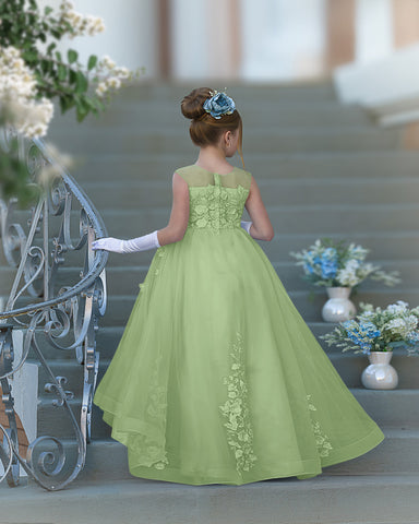 Vestido de baile de princesa Serenity con apliques de encaje y adornos de mariposas 