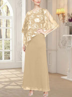 Robe longue en maille pailletée avec corsage asymétrique original 
