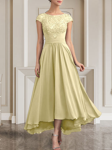 A-line Scoop Floor-Length Lace Chiffon Mother of the Bride Dress With Sequins