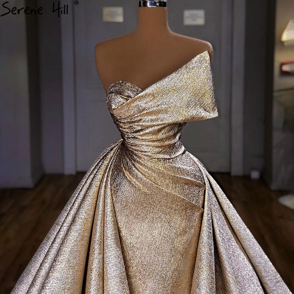 Champagne Mermaid  Elegant Evening Dresses Gowns 2025 Sleeveless Simple For Women Party LA70626A