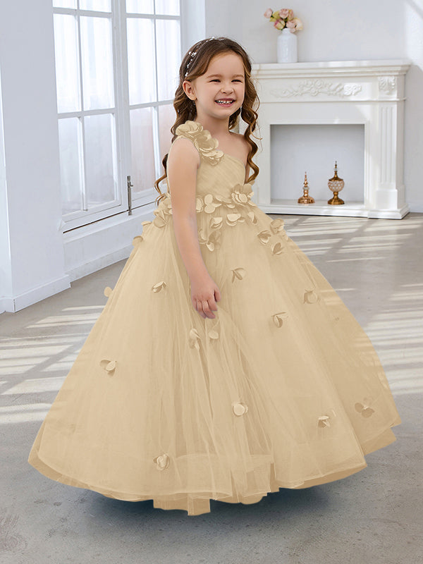 Vestido de princesa/vestido de tul hasta el suelo para niña de las flores 