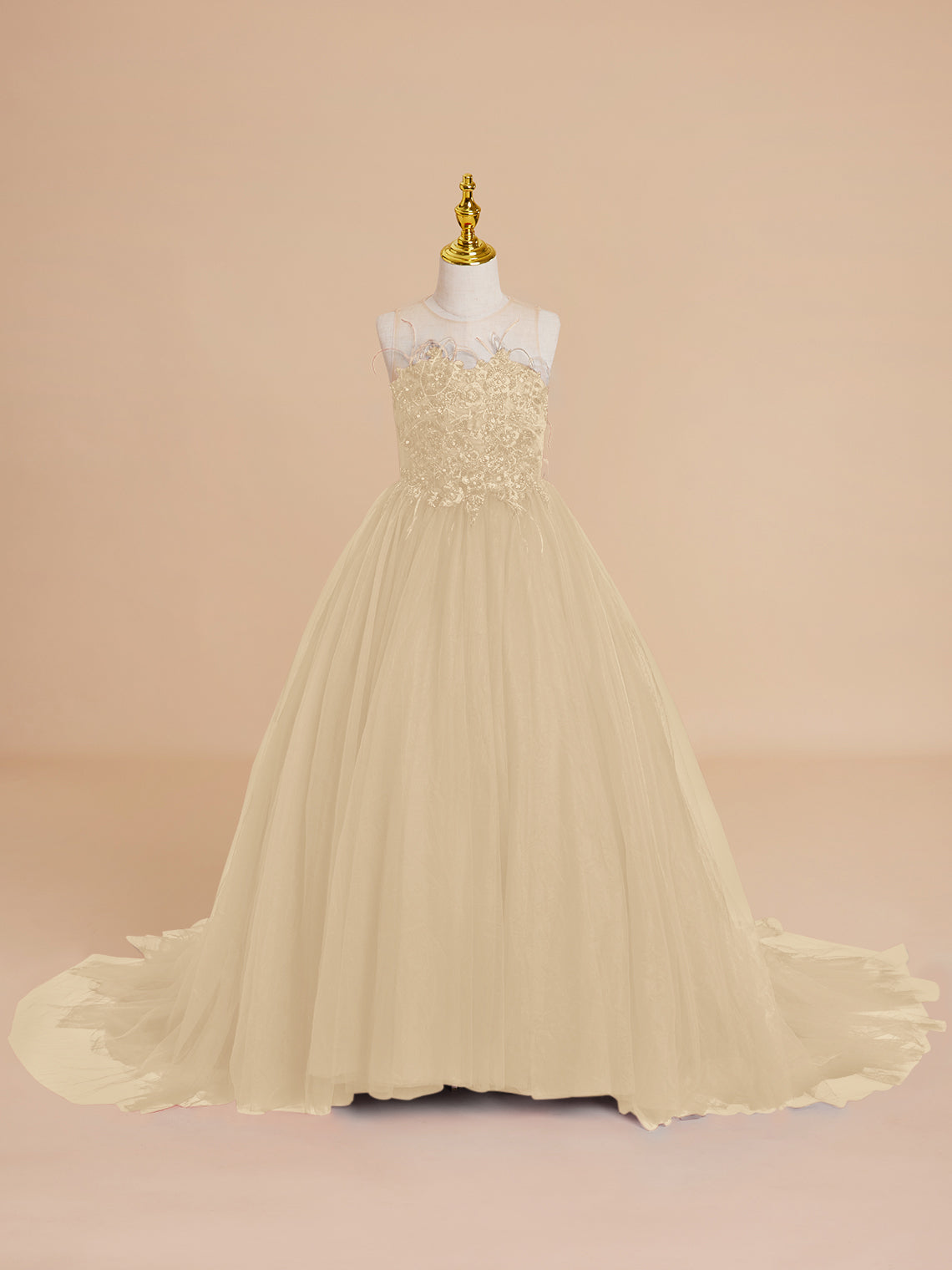 Vestido de princesa/vestido de princesa con cola de tul para niña de las flores 