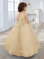Vestido de princesa/vestido de tul hasta el suelo para niña de las flores 