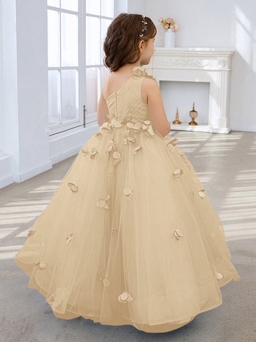 Vestido de princesa/vestido de tul hasta el suelo para niña de las flores 