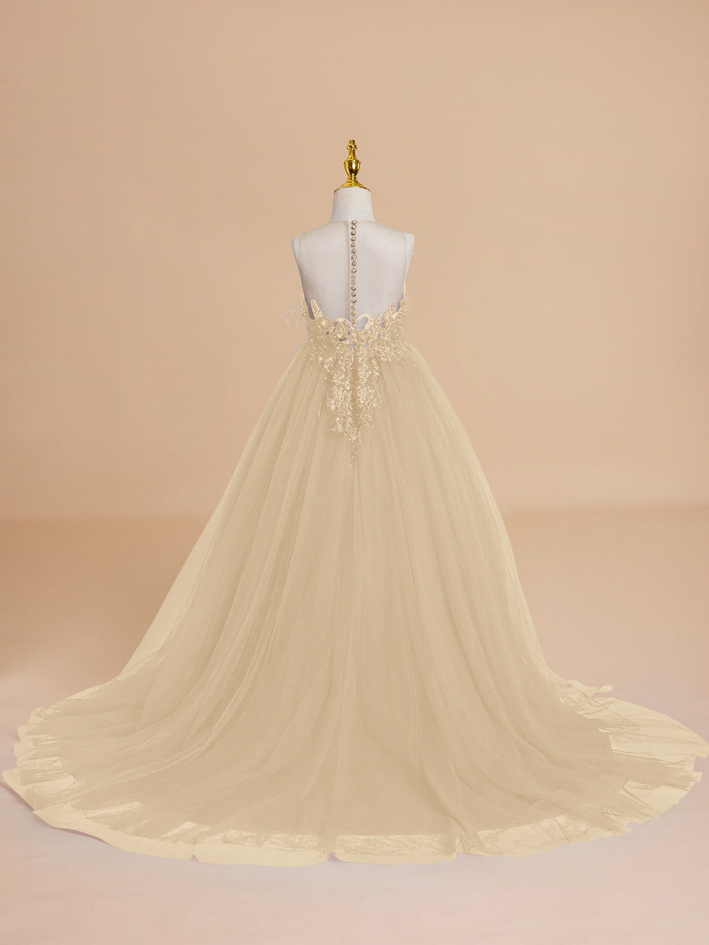 Vestido de princesa/vestido de princesa con cola de tul para niña de las flores 