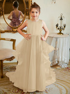 Vestido de princesa/vestido de princesa de satén y tul para niña de las flores 