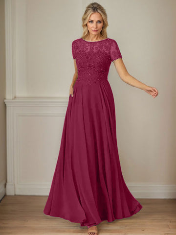 Dark Navy A-Line Boatneck Sequins Chiffon Dress