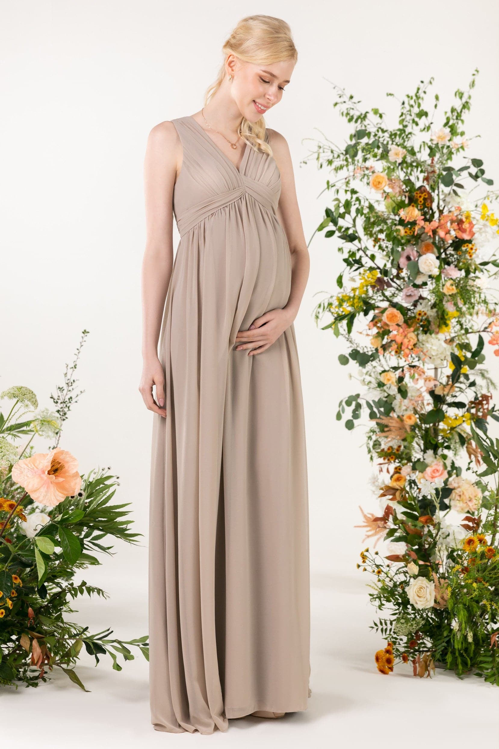 Chiffon Bridesmaid Dress Sweep Brush Train