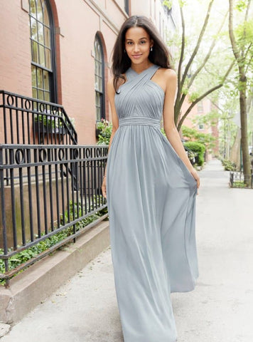 Vestidos de dama de honor plisados ​​de gasa