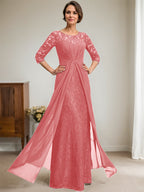 Robe de mariée en mousseline de soie dentelle, coupe trapèze, décolleté illusion, longueur au sol, ornée de perles et de volants 