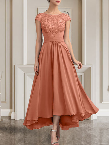 A-line Scoop Floor-Length Lace Chiffon Mother of the Bride Dress With Sequins