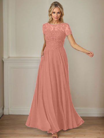 Dark Navy A-Line Boatneck Sequins Chiffon Dress