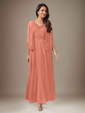 Plum A-Line Sequins Chiffon Dress