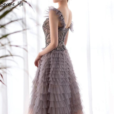 En oferta, sin devoluciones ni reembolsos. Vestidos de noche sexys, sin mangas y de corte A, con volantes y cuentas, diseño 2025 LA70435. 