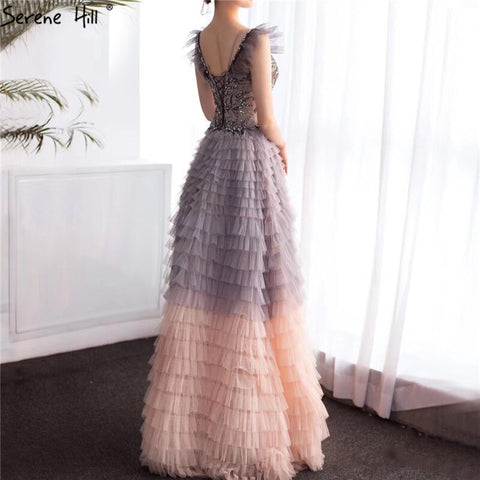 En oferta, sin devoluciones ni reembolsos. Vestidos de noche sexys, sin mangas y de corte A, con volantes y cuentas, diseño 2025 LA70435. 