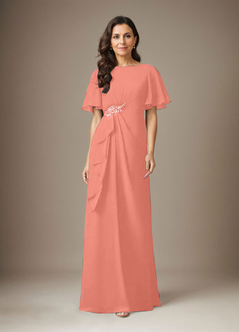 Dark Navy Sheath Beaded Chiffon Dress